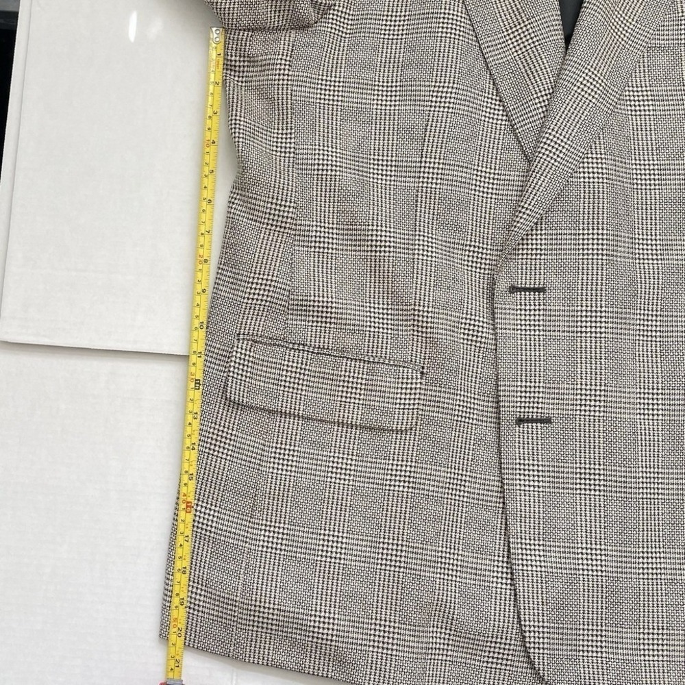 Petrocelli Brown/Beige‎ TWEED Mens HOUNDSTOOTH silk wool sport coat - XXL, 48 - Picture 11 of 11